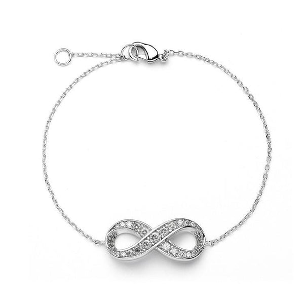 Marielle Bracelets Delicate Rhodium Infinity Chain Bracelet