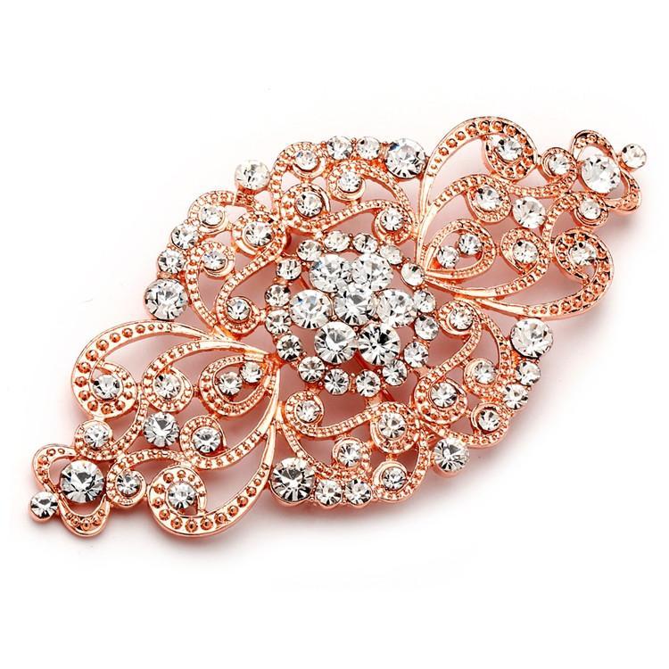 Vintage Rose Gold Brooch Comb