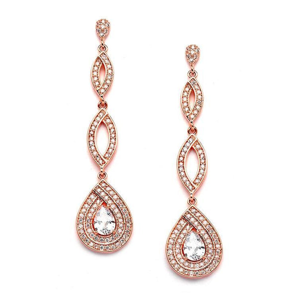 Marielle Earrings Gold Micro Pave Cubic Zirconia Teardrop Earrings