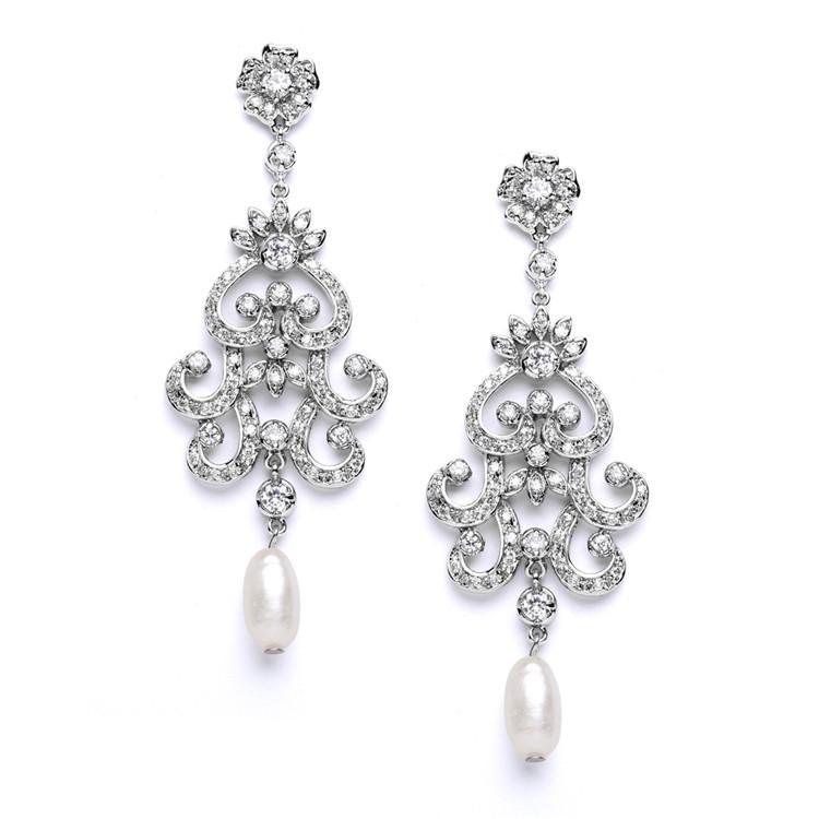 Cubic zirconia chandelier earrings store