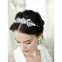 Marielle Hair Embelishments Crystal Wedding Headband or Tiara with Vintage Art Deco Floral Design