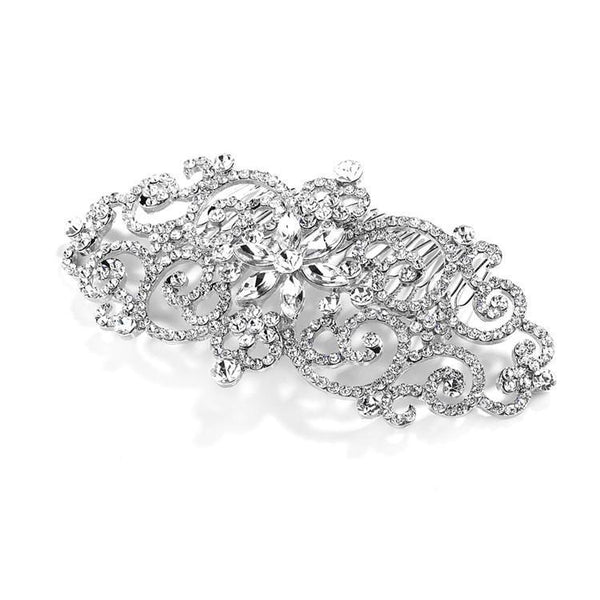 Marielle Hair Embelishments Glamorous Cyrstal Scrolls Hair Comb