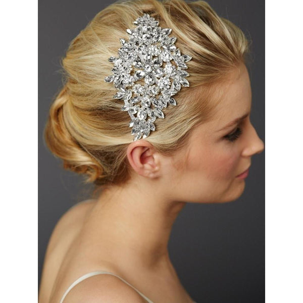 Marielle Hair Embelishments Magnificent Bridal Headpiece with Bold Crystal Sunburst
