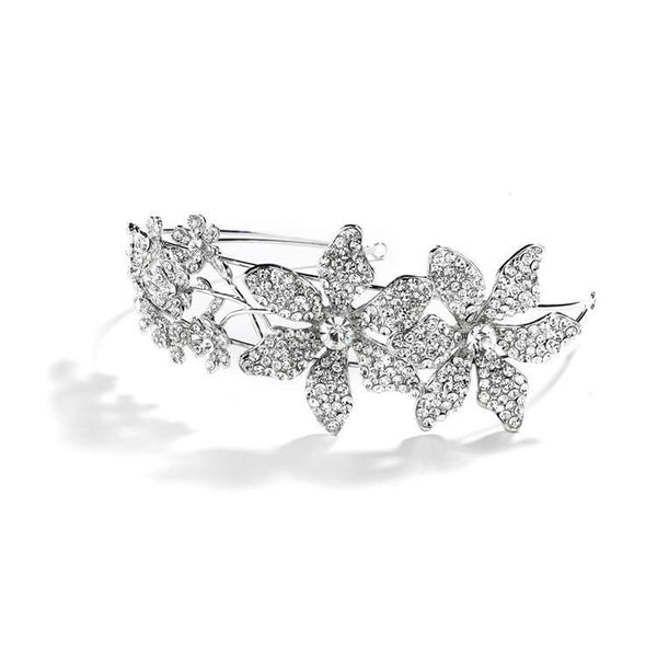 Marielle Hair Embelishments Spectacular Headband with Crystal Flowers