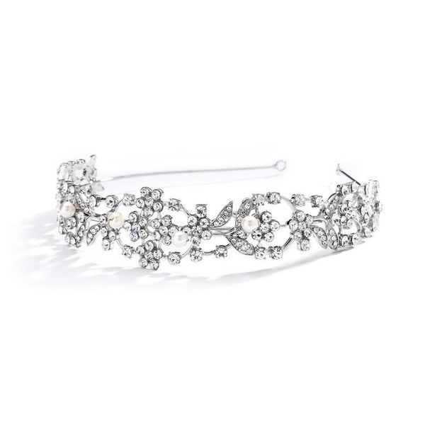 Marielle Hair Embelishments Vintage Crystal & Ivory Pearl Headband