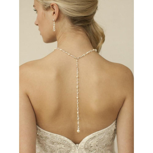 Marielle Jewelry Crystal & Pearl Back Necklace