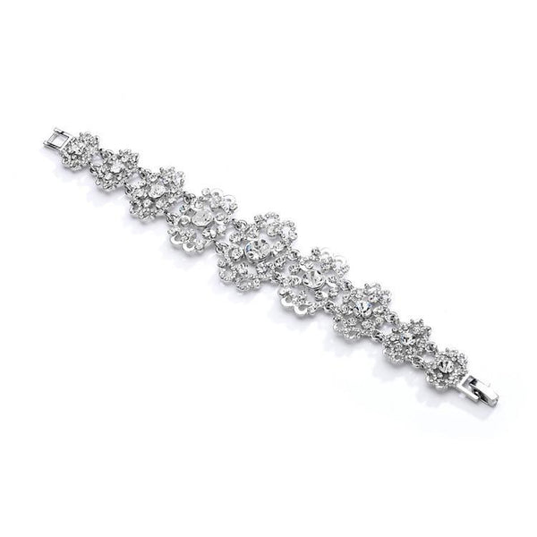 Marielle Jewelry Gorgeous Crystal Bracelet with Vintage Scrolls