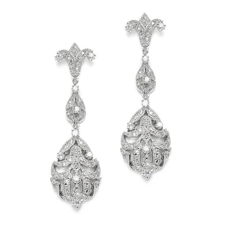 Marielle Jewelry Opulent Vintage Cubic Zirconia Wedding Earrings
