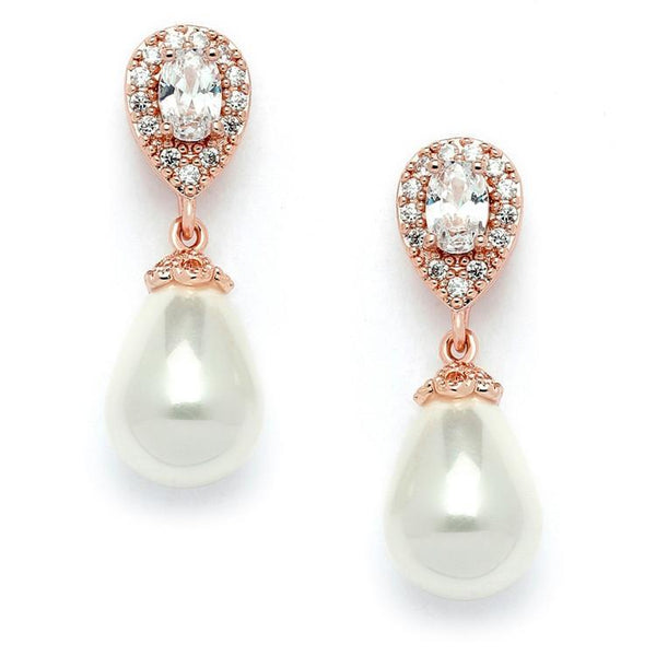 Marielle Jewelry Rose Gold & Pearl Drop Earrings