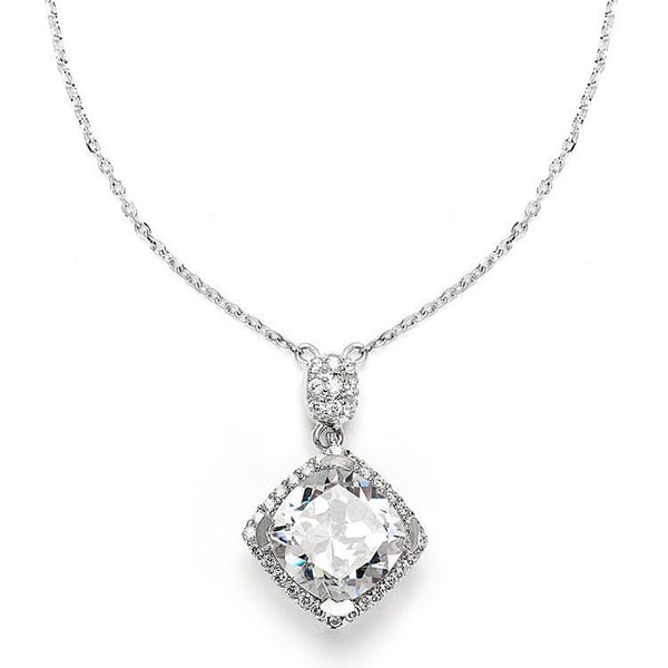 Marielle Necklaces Micro Pave CZ Cushion Cut Necklace