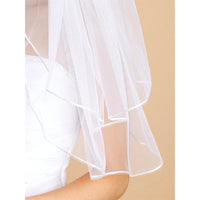 Marielle Veils Two Layer Veil with Rounded Satin Cord Edge
