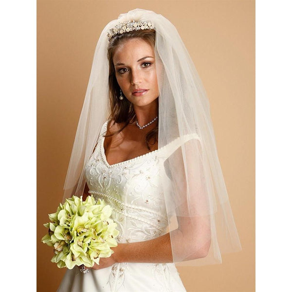 Marielle Viels Classic Two Layer Cut Edge Bridal Veil