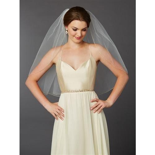 Marielle Viels Gold Pencil Edge Classic Single Layer Veil