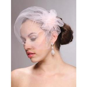 Marielle Viels Handmade Swarovski Crystal & Tulle Visor Veil